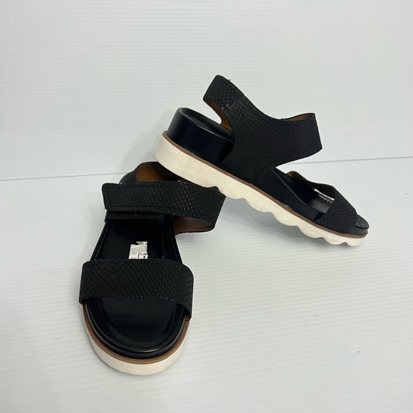 Franco Sarto Ankle Strap Wedge Leather Sandals size 10M black NWT - Picture 3 of 7